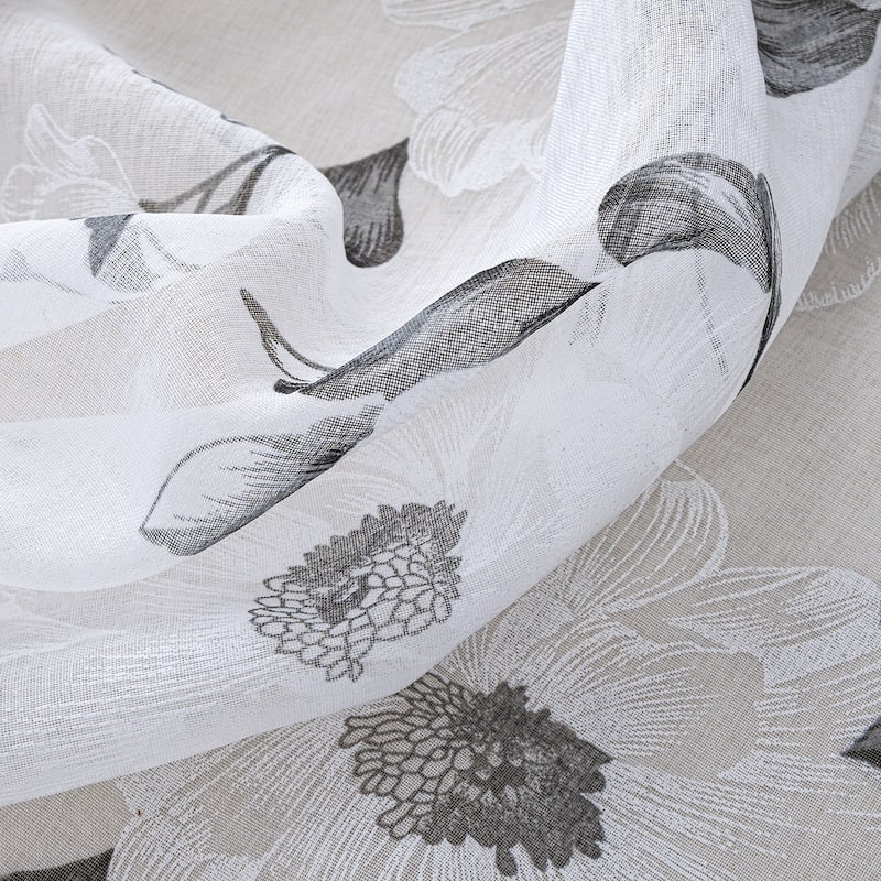 Ellie Floral Sheer Window Curtain Panel 84 inch or 95 inch