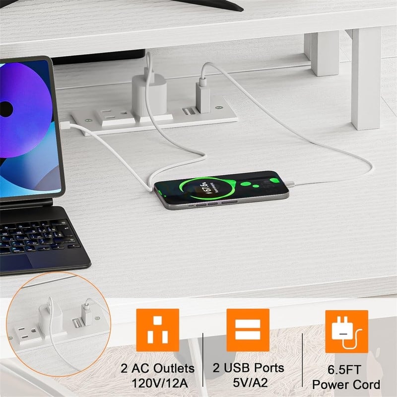 Gaming Desk with Charging Station