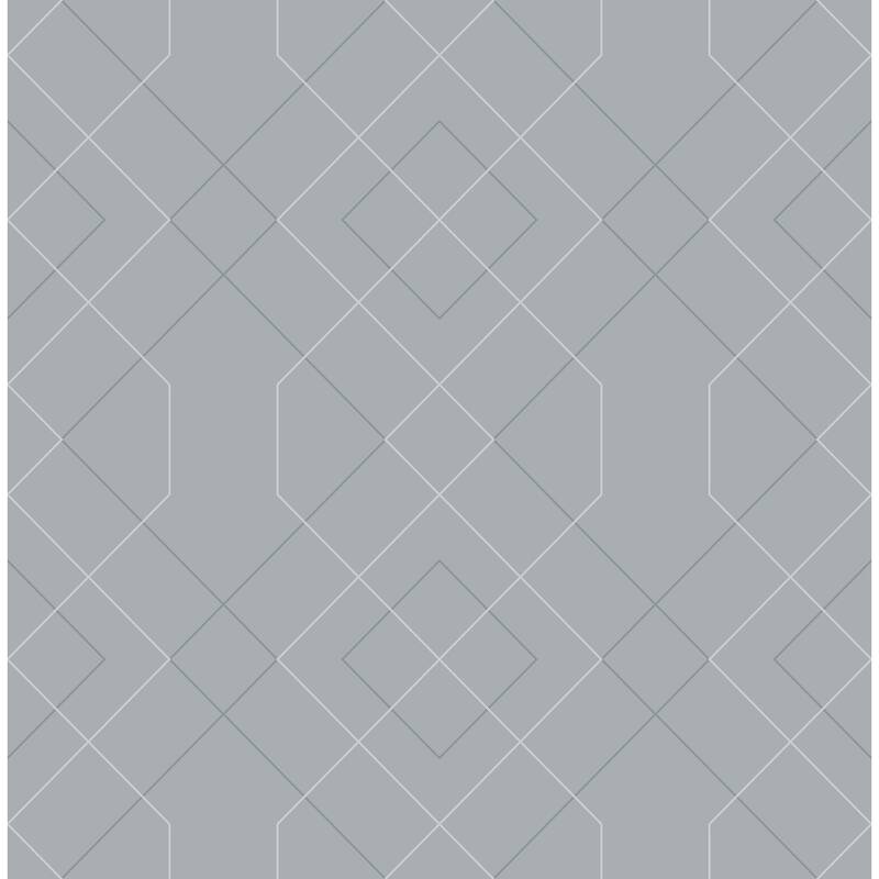 Scott Living Ballard Pewter Geometric Wallpaper
