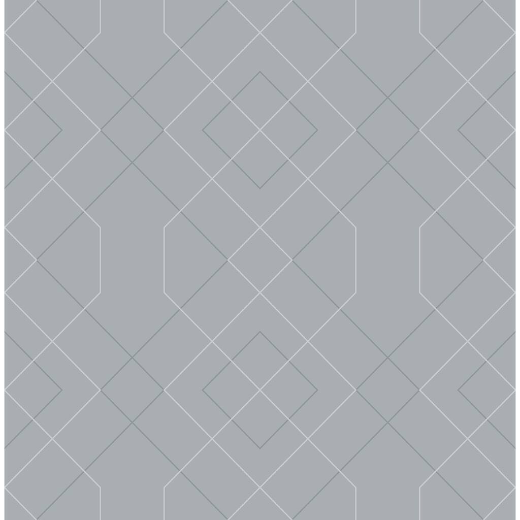 Scott Living Ballard Pewter Geometric Wallpaper