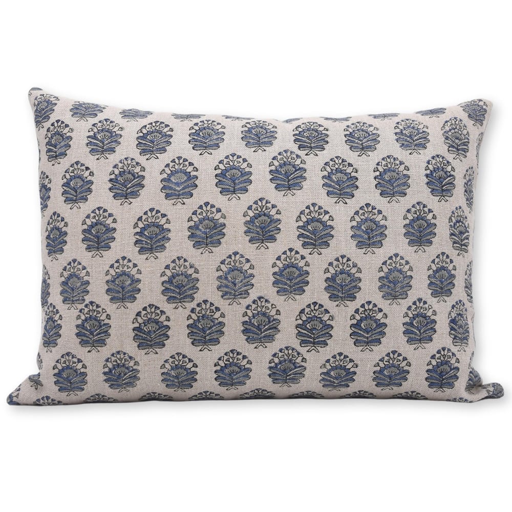 Fabdivine Handmade Heavy Linen Block Print Pillow Cover Boho Farmhouse Accent
