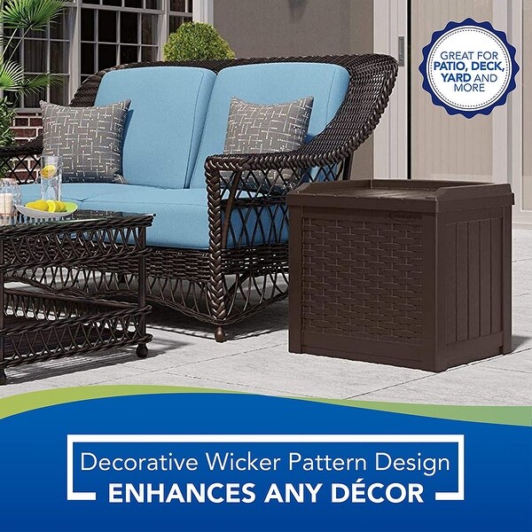 Suncast 22 Gallon Outdoor Patio Small Deck Chest Box with Storage