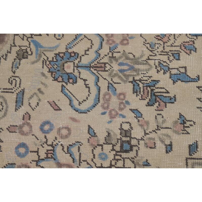 Traditional Tabriz Persian Vintage Rug Hand-Knotted Wool Carpet - 6'8" x 9'7"