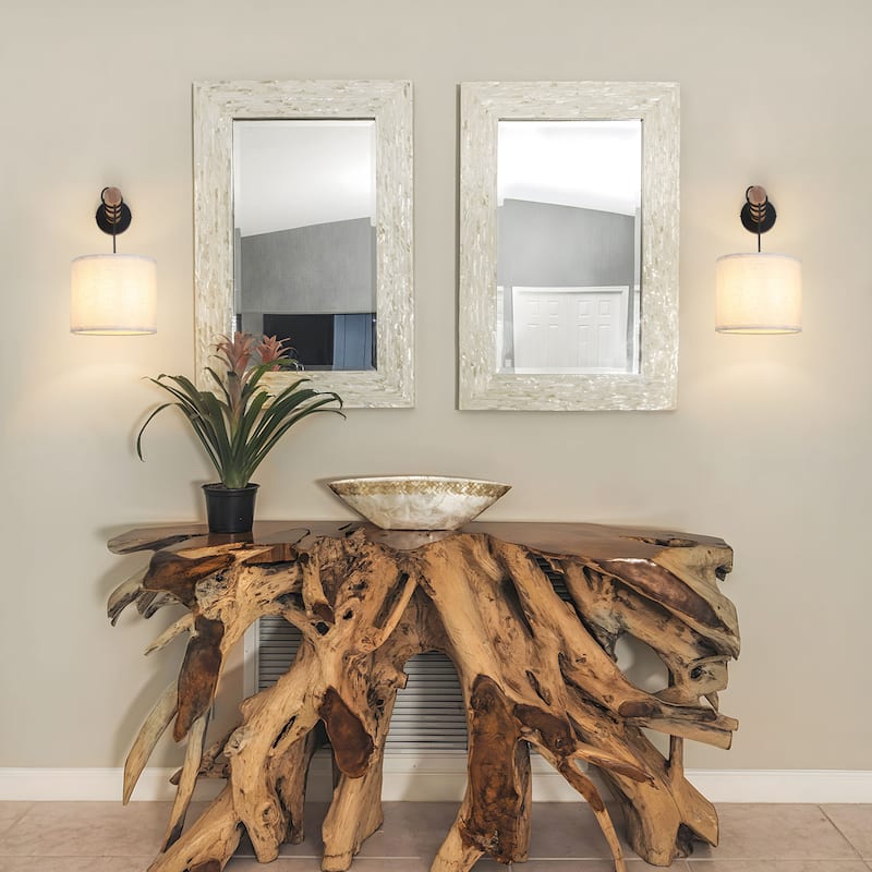 Starsky Indoor Wall Light Wall Sconces with White Fabric Linen Lampshades and Oak Wood Arm, Set of 2 - set of 2