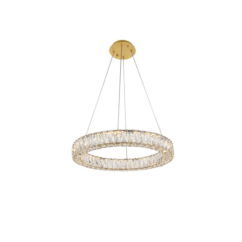 Elegant Lighting Monroe 23-5/8" Wide Integrated LED Crystal Ring