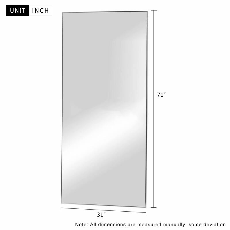 Modern Aluminum Alloy Thin Framed Full Length Floor Mirror
