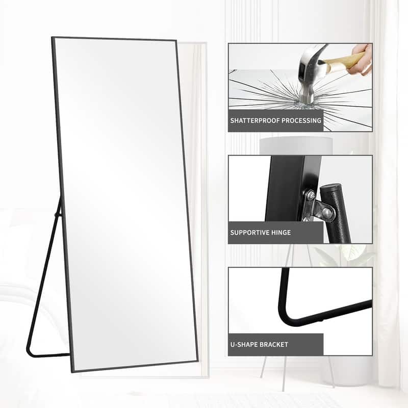 Full Length Free Standing Body Mirror Metal Framed Wall Mirror Large Floor Mirror