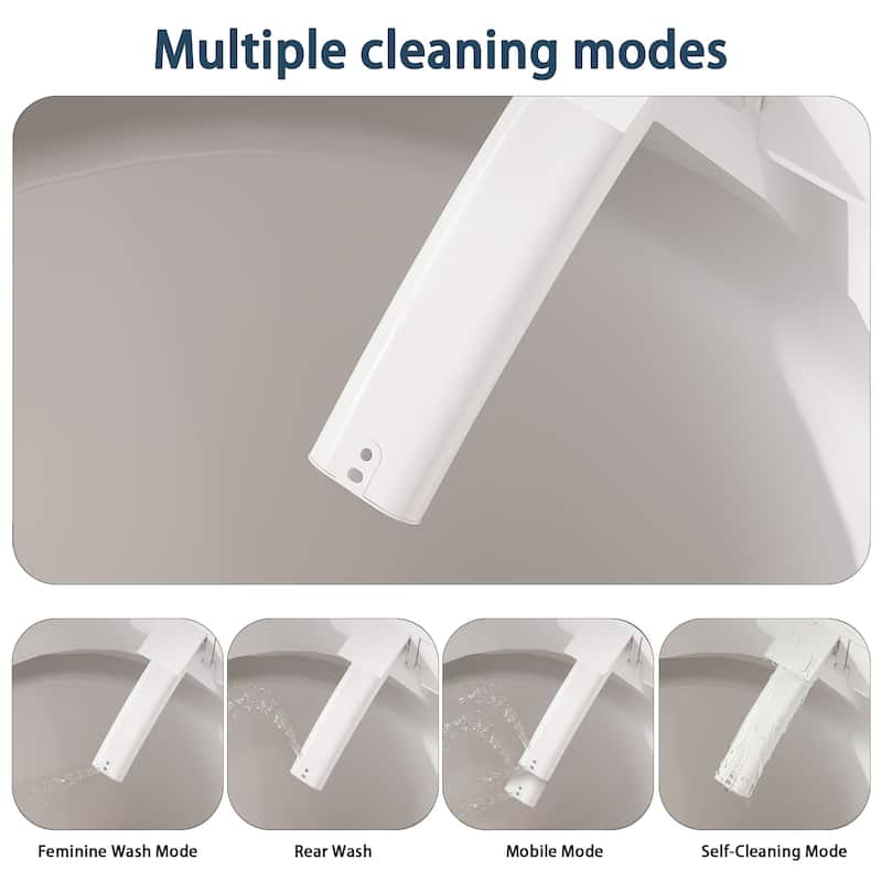 Smart Toilet Heated Seat, Warm Air Dryer, UV-C Sterilization, Auto Flush & Remote Control, One-Piece Intelligent Toilet