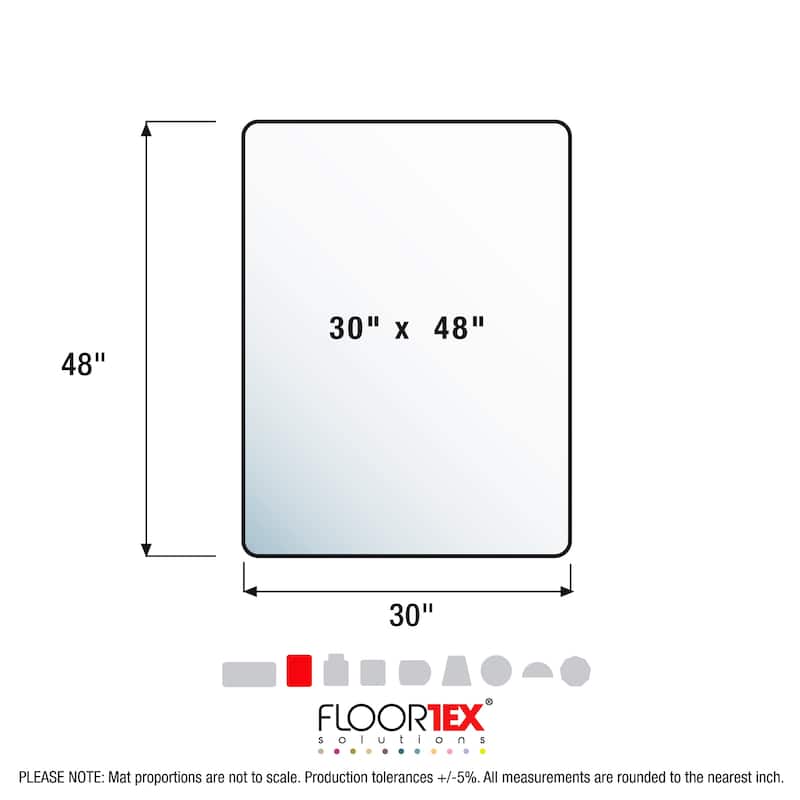 Valuemat® Plus Polycarbonate Rectangular Chair Mat for Low Pile Carpets - 30" x 48"