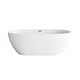 preview thumbnail 130 of 173, Adler Soaking Bathtub in Glossy White Glossy White with Brushed Gold Trim - 67"