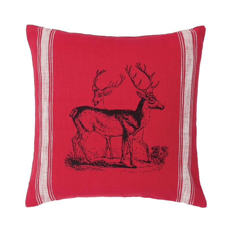Stag Feed Sack Feed Sack 20 x 20 Decorative Accent Throw Pillow