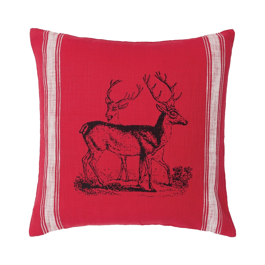 Stag Feed Sack Feed Sack 20 x 20 Decorative Accent Throw Pillow