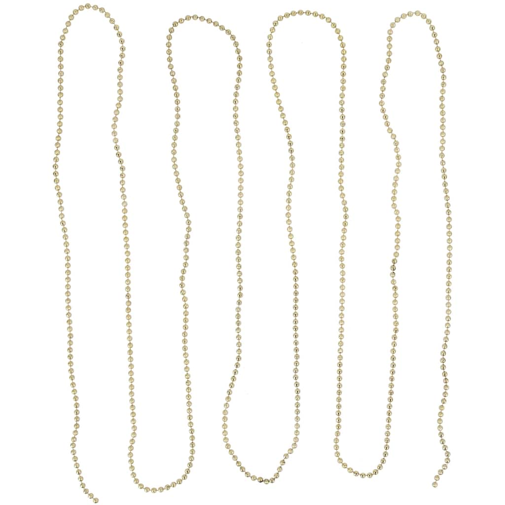 15' Gold Lame Beaded Artificial Christmas Garland - Unlit