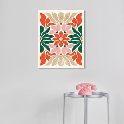 Wynwood Studio Canvas Floral and Botanical Glitter Poinsettias Gold Glam Wall Art Canvas Print