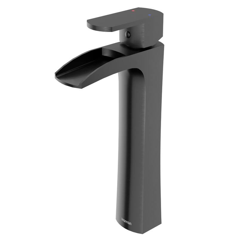 Karran Kassel Single Hole Single Handle Vessel Bathroom Faucet with Matching Pop-up Drain
