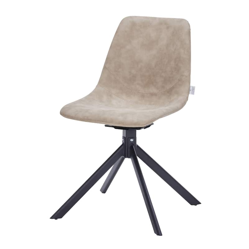 Markley Leather Dining Chair 360 Degree Swivel with Iron legs Modern Accent Side Chair
