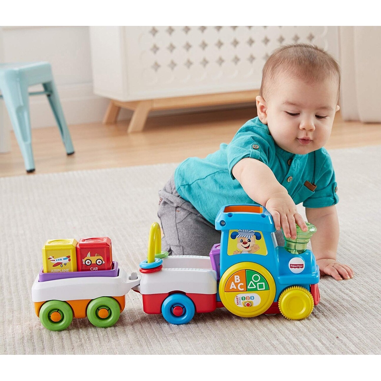 fisher price first words crawl along train