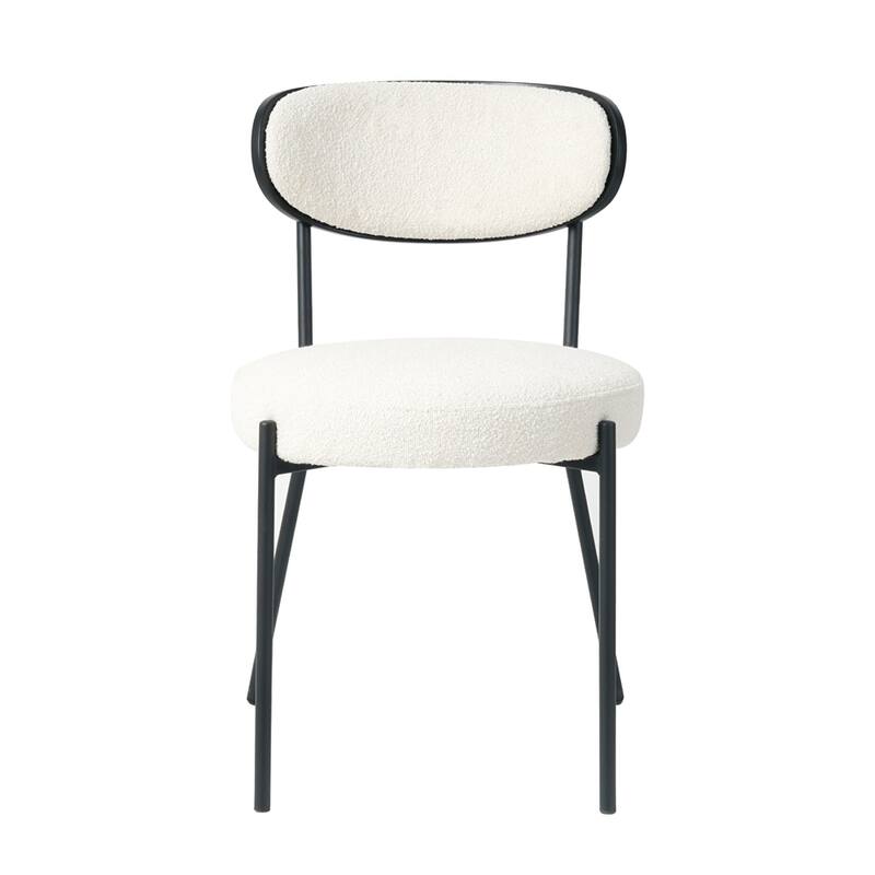 Modern Kitchen Dining Chair with Back and Metal Legs(Set of 2)