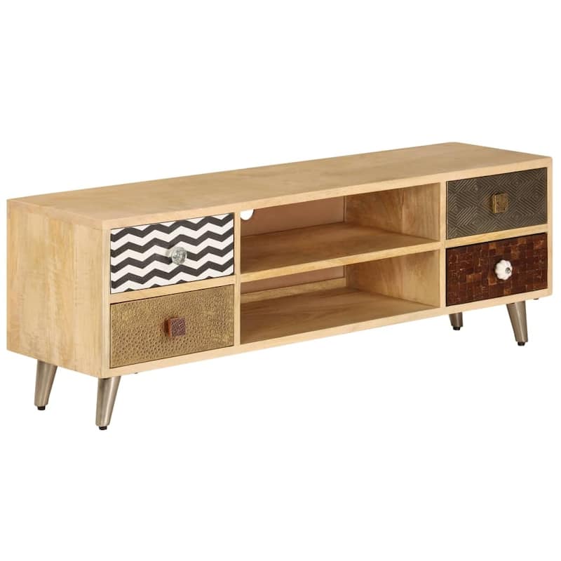 vidaXL TV Stand 47.2"x11.8"x15.7" Solid Wood Mango
