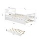 preview thumbnail 9 of 7, Twin Bed with Pull-Out Trundle and Sturdy Frame for Extra Sleeping Space