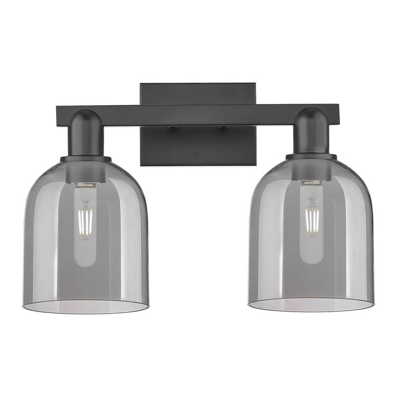 Innovations Lighting 716-2W-12-17 Bella Vanity Bella 2 Light 17" Wide - Matte Black / Light Smoke