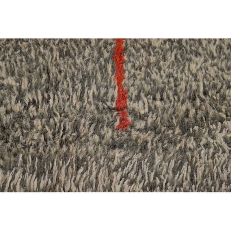 Geometric Plush Moroccan Oriental Area Rug Hand-Knotted Wool Carpet - 7'0" x 10'9"