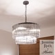 preview thumbnail 11 of 10, Hunter + Jasmine Roth Ontario Ribbed Glass Pendant Chandelier - Foyer, Dining Room, Kitchen Table or Island - Transitional, Glam