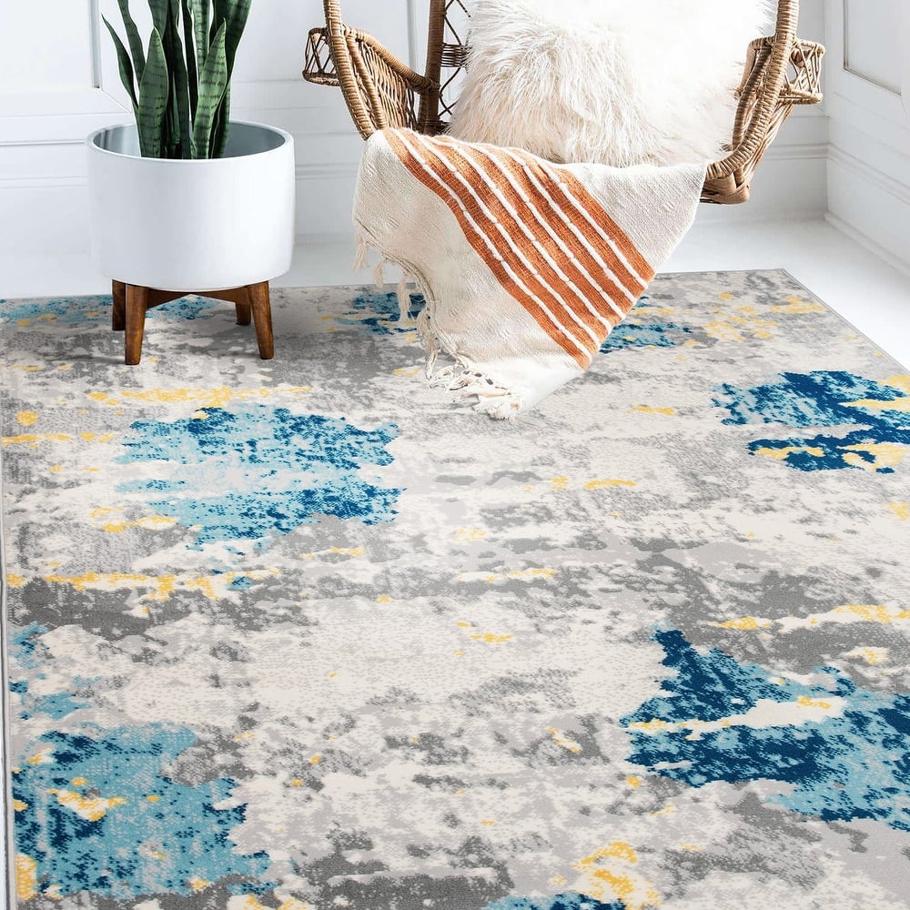 Porch & Den Tanoak Distressed Abstract Pattern Area Rug