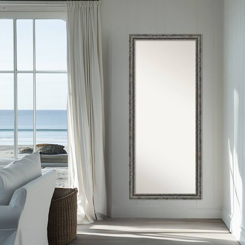 Filigree Non-Beveled Framed Full-Length Floor Leaner Mirror