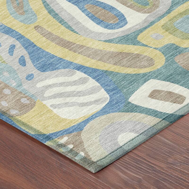 Machine Washable Indoor/ Outdoor Modern Picasy Chantille Rug
