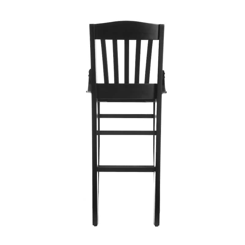 School House Back Wood Restaurant Dining Barstool - 18.5"W x 18.75"D x 44"H