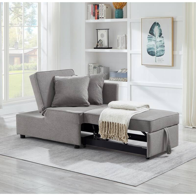 4 in 1 Convertible Recliner Couch Sleeper Sofa - Grey