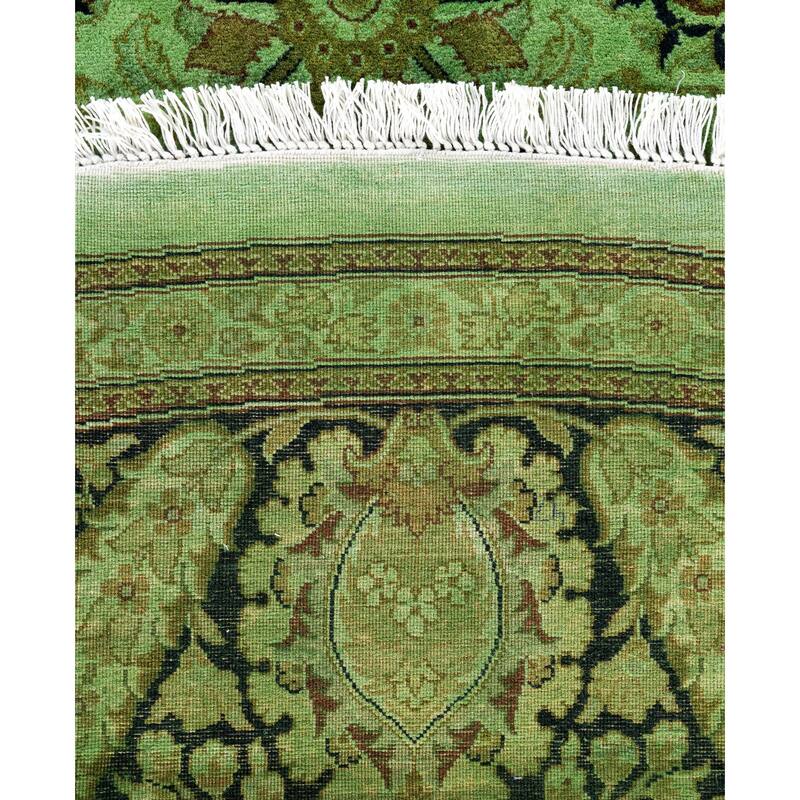 Overdyed One-of-a-Kind Hand-Knotted Area Rug - Green - 9' 1" x 9' 1"