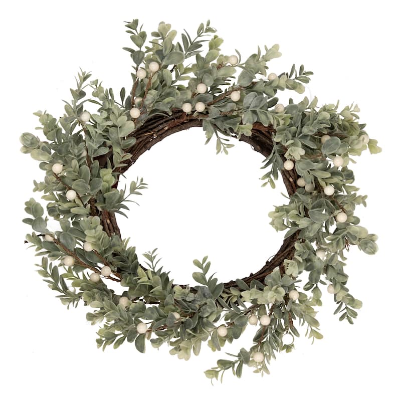 real touch™️ berry and eucalyptus christmas wreath 18" unlit