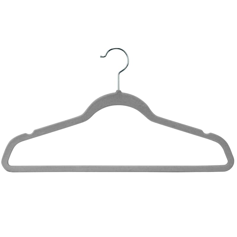 Laura Ashley Kids 25 Pack Velvet Hangers - Grey - 13.78" x 8.07"
