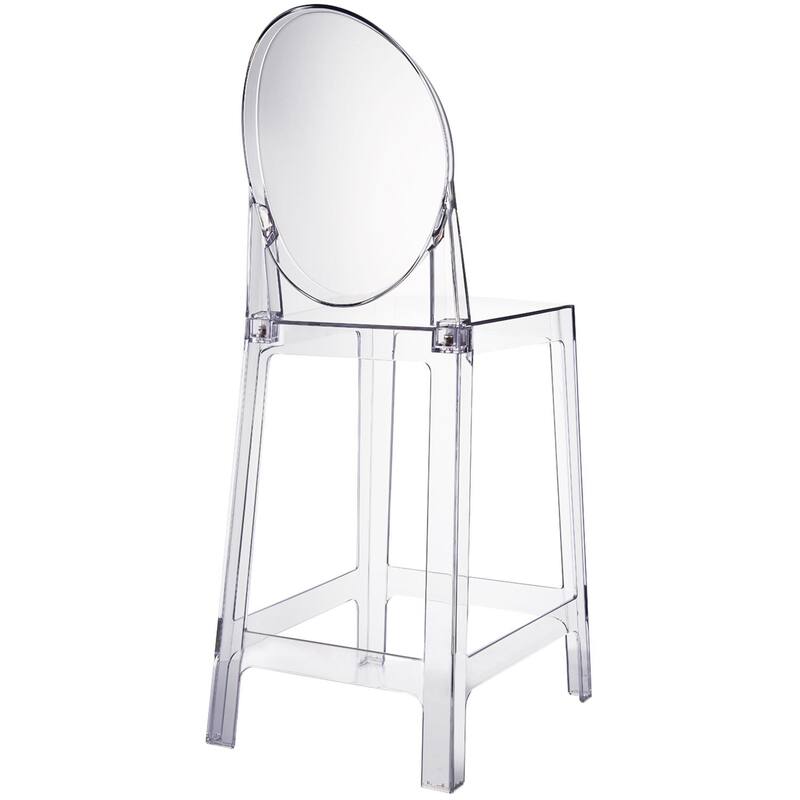 (Retired) Set of 2 Crystal Clear 25" Seat Height With Modern Accent Dining Counter Chair Side Bar Counter Stool Armless