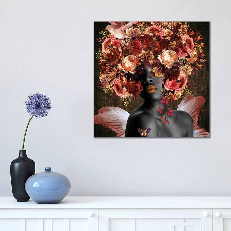 iCanvas "Angel In The Garden - Women In Bloom" by Yvonne Coleman Burney Canvas Print - 18x18x1.5