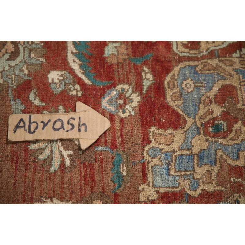 Hand Knotted Oriental 100% Wool Carpet Traditional Floral Brown Mashad Area Rug - 12' 1'' X 8' 10''