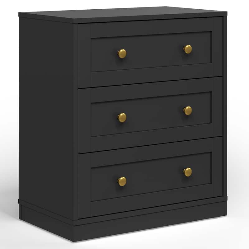 Modern Night Stand with 3 Drawers