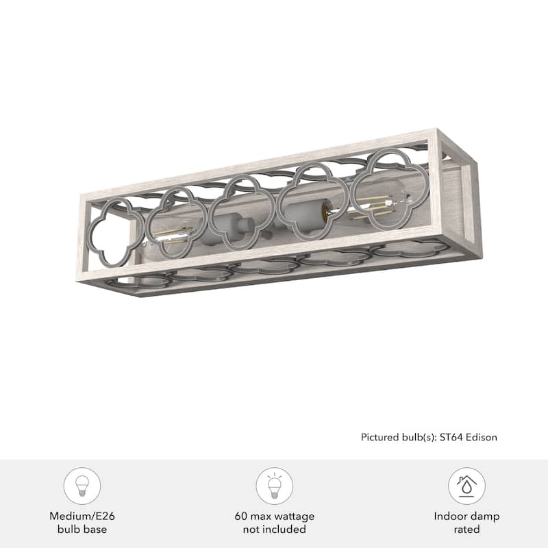Hunter Gablecrest 2-Light Wall Sconce - Bathroom, Hallway, Bedroom - Modern Farmhouse, Distressed, Transitional - Damp-Rated!