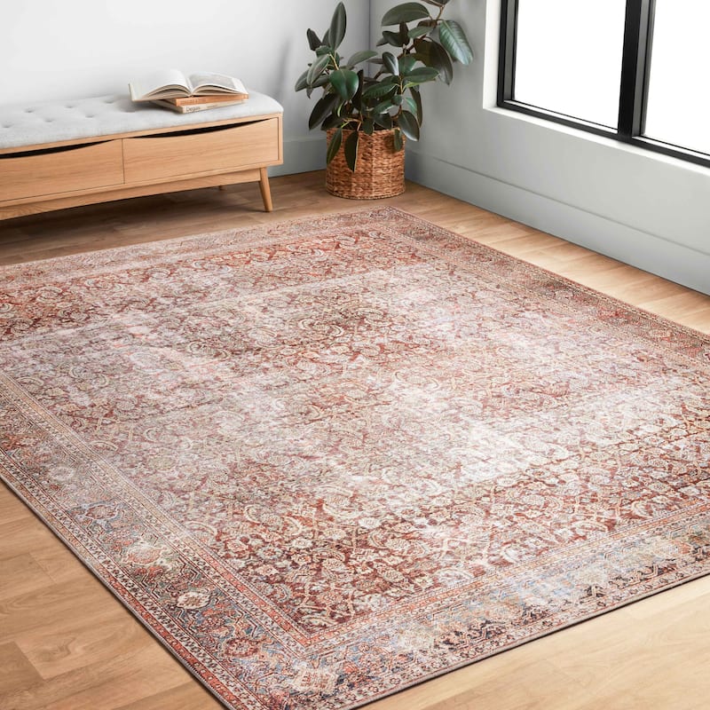 Alexander Home Isabelle Boho Vintage Distressed Printed Area Rug