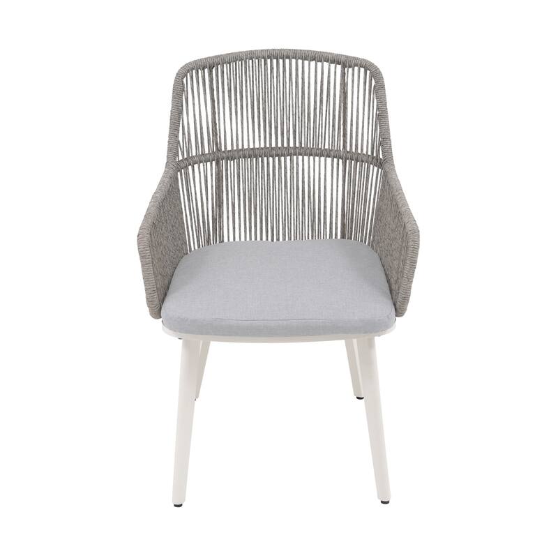 Outdoor 2-piece Dining PE Wicker Arm Chair with Cushion