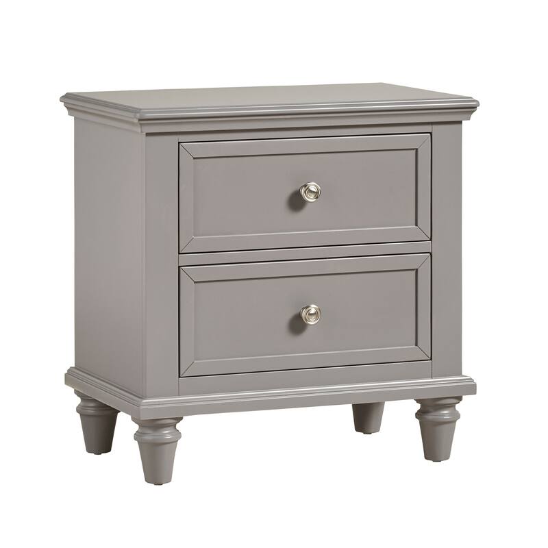 Preston 2-drawer Side Table Nightstand by iNSPIRE Q Junior - Grey