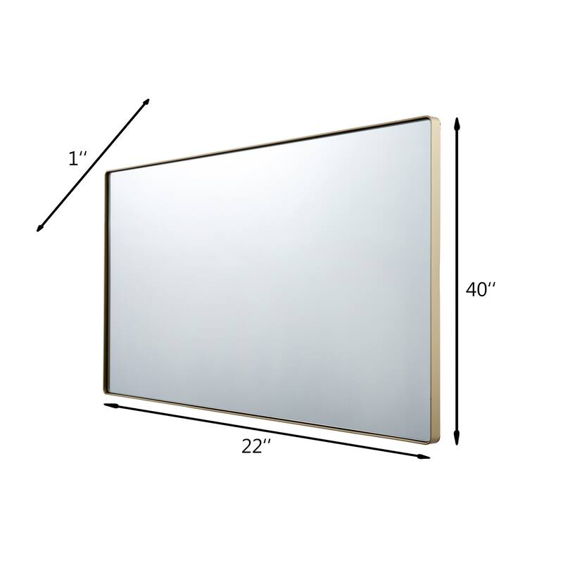 Varaluz Kye Vertical Rounded Rectangular Wall Mirror - Gold