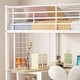 preview thumbnail 12 of 15, White Loft Bed with Desk and Storage Wardrobe,Twin Size