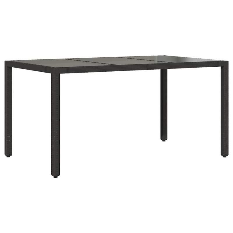 vidaXL Patio Dining Set with Cushions Bistro Futniture Set Black Poly Rattan - 22.0 x 23.2 x 36.2