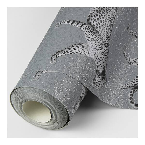 leopard wallpaper grey
