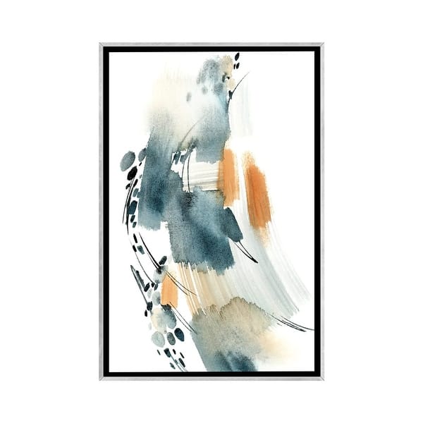 slide 2 of 15, iCanvas "Abstract In Blue And Terracotta" by Sophie Rodionov Framed Silver - 40x26