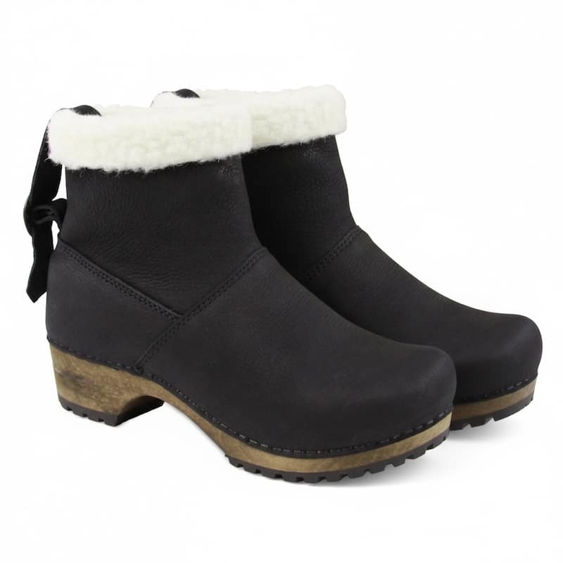 Sanita Women's Silkan Leather Shearling-Lined Boot - Black - 38