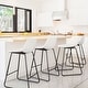 preview thumbnail 27 of 49, LUE BONA Modern Faux Leather Metal Frame Counter Height Bar Stools (Set of 4)